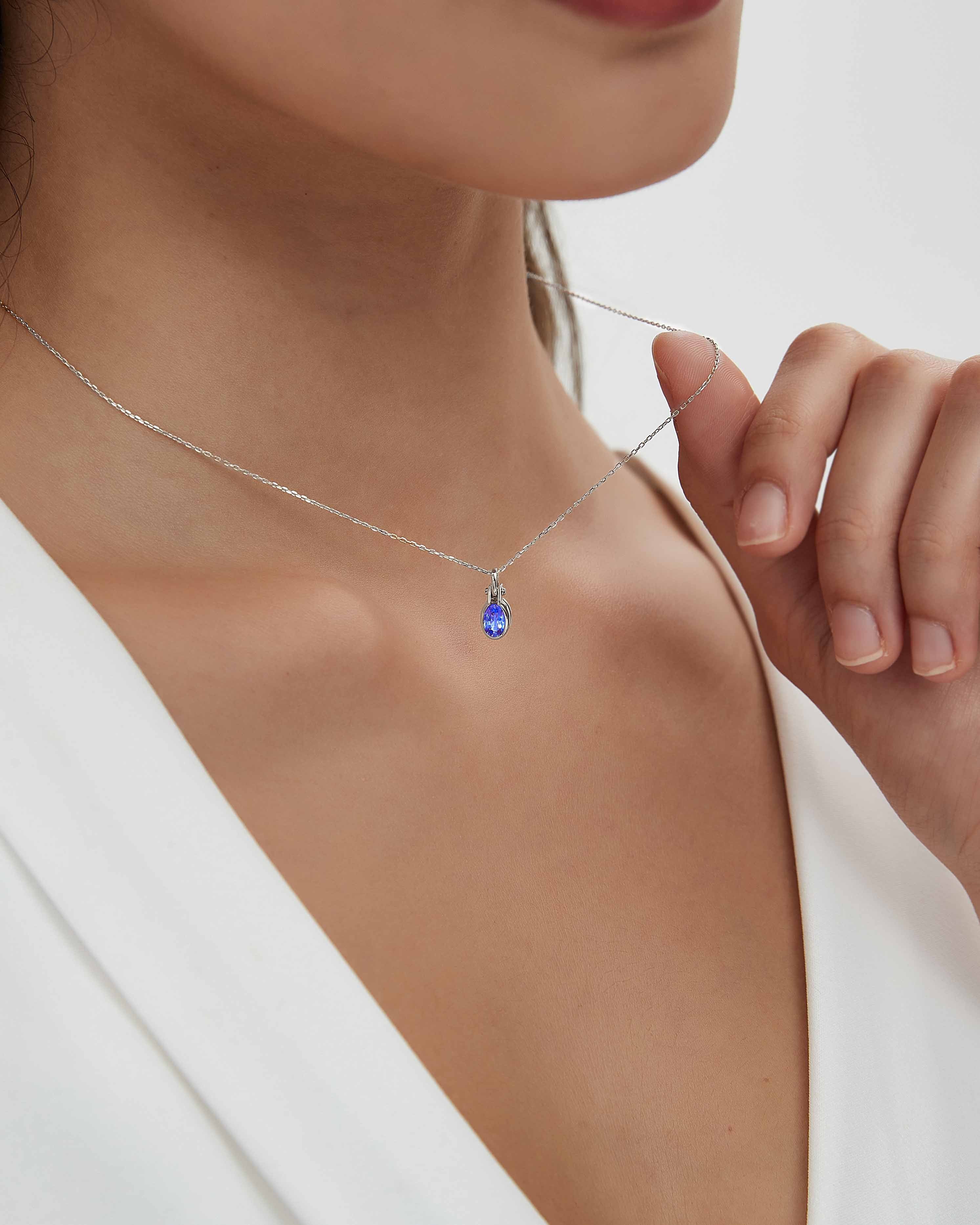 Luxury Ceylon Sapphire Necklace with Flower Petal design in 18K