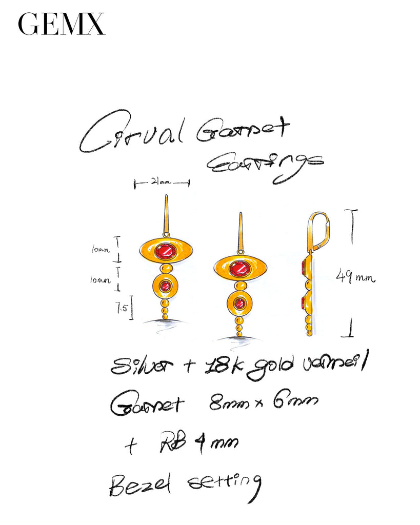Cirval Garnet Earrings - GEMX