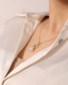 Sugar Blue Topaz & Pearl Necklace - GEMX